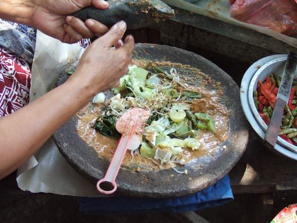 Gado-gado&mdash;a vegetarian &ldquo;hot salad&rdquo; with peanut sauce&mdash;is cooked in homes and restaurants across Bali.